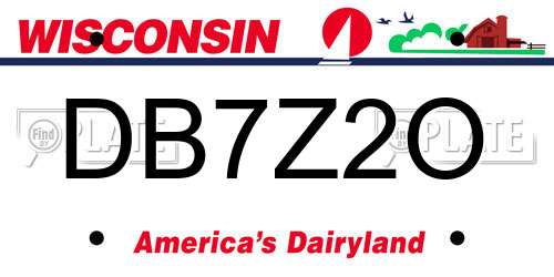 DB7Z2O Wisconsin License Plate
