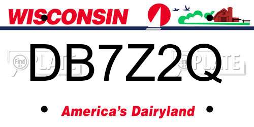 DB7Z2Q Wisconsin License Plate