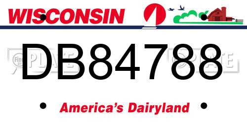 DB84788 Wisconsin License Plate