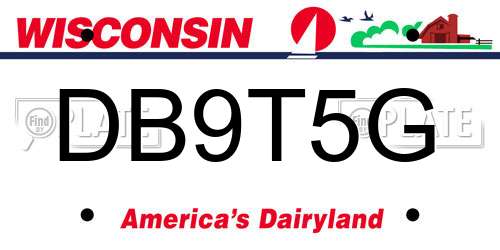 DB9T5G Wisconsin License Plate
