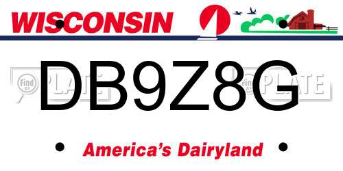 DB9Z8G Wisconsin License Plate