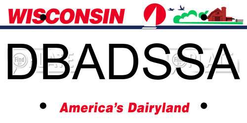 DBADSSA Wisconsin License Plate