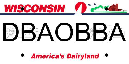 DBAOBBA Wisconsin License Plate