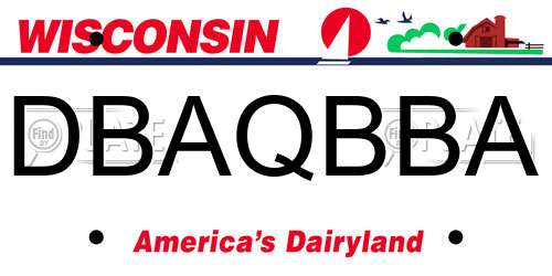 DBAQBBA Wisconsin License Plate