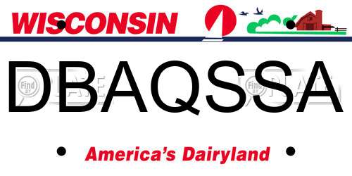 DBAQSSA Wisconsin License Plate