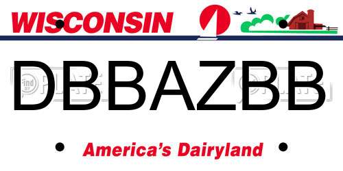 DBBAZBB Wisconsin License Plate