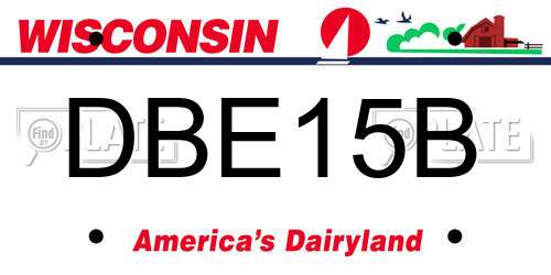 DBE15B Wisconsin License Plate