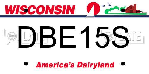 DBE15S Wisconsin License Plate