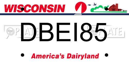 DBEI85 Wisconsin License Plate