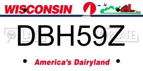 DBH59Z Wisconsin License Plate