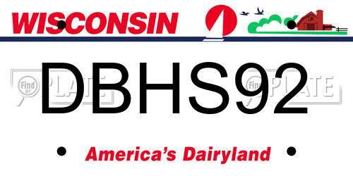 DBHS92 Wisconsin License Plate