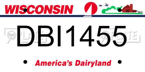 DBI1455 Wisconsin License Plate