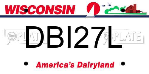 DBI27L Wisconsin License Plate