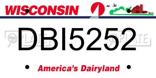 DBI5252 Wisconsin License Plate