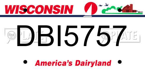 DBI5757 Wisconsin License Plate