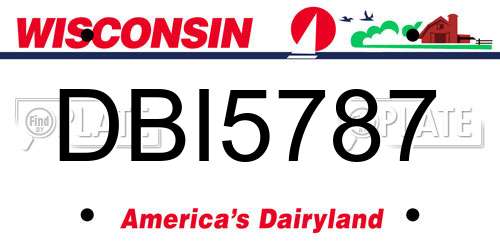 DBI5787 Wisconsin License Plate
