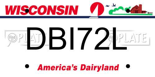 DBI72L Wisconsin License Plate