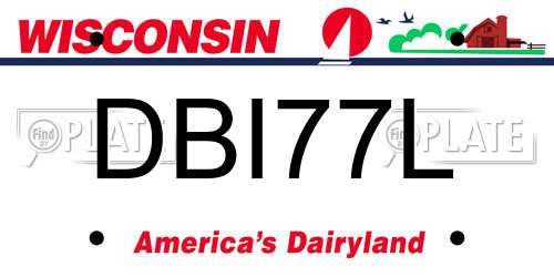 DBI77L Wisconsin License Plate