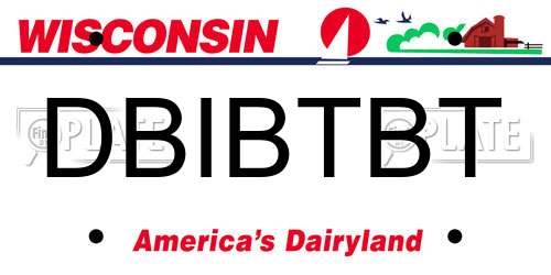 DBIBTBT Wisconsin License Plate