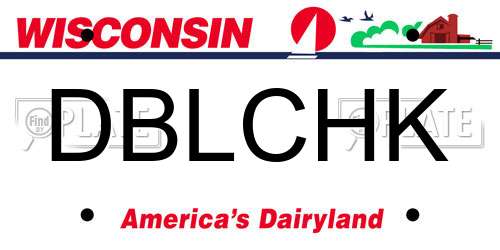 DBLCHK Wisconsin License Plate