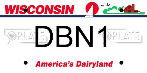 DBN1 Wisconsin License Plate