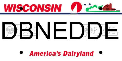 DBNEDDE Wisconsin License Plate