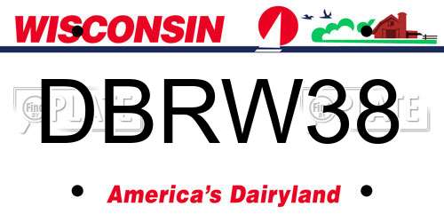 DBRW38 Wisconsin License Plate