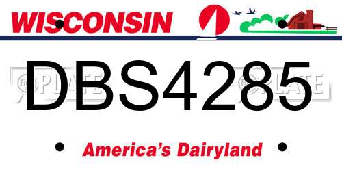 DBS4285 Wisconsin License Plate