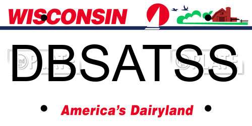 DBSATSS Wisconsin License Plate