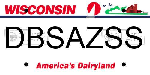 DBSAZSS Wisconsin License Plate