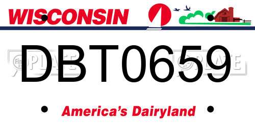 DBT0659 Wisconsin License Plate