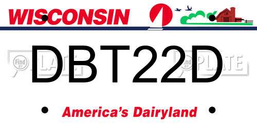 DBT22D Wisconsin License Plate