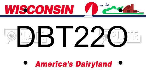 DBT22O Wisconsin License Plate