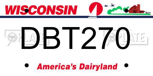 DBT270 Wisconsin License Plate