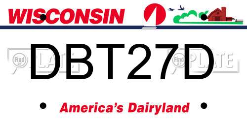 DBT27D Wisconsin License Plate