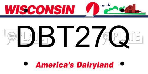 DBT27Q Wisconsin License Plate