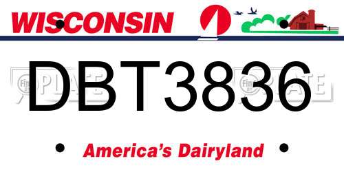 DBT3836 Wisconsin License Plate