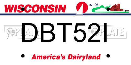 DBT52I Wisconsin License Plate