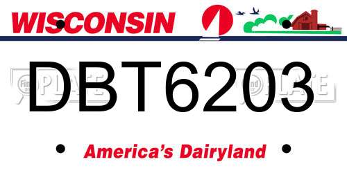 DBT6203 Wisconsin License Plate
