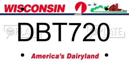 DBT720 Wisconsin License Plate