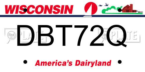 DBT72Q Wisconsin License Plate