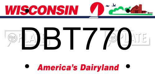 DBT770 Wisconsin License Plate