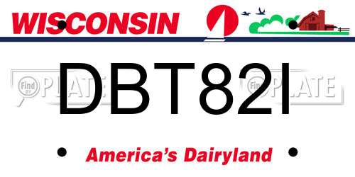 DBT82I Wisconsin License Plate