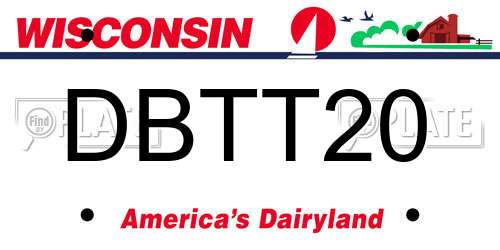 DBTT20 Wisconsin License Plate