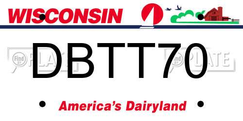 DBTT70 Wisconsin License Plate