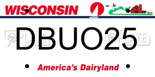 DBUO25 Wisconsin License Plate