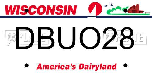 DBUO28 Wisconsin License Plate