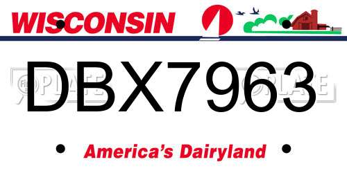 DBX7963 Wisconsin License Plate