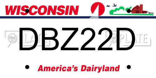DBZ22D Wisconsin License Plate