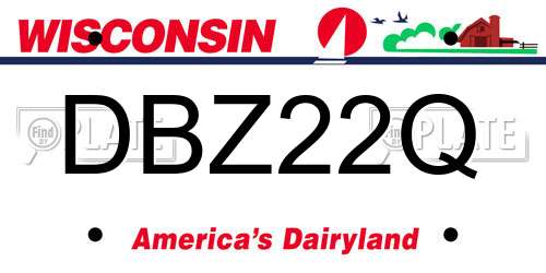 DBZ22Q Wisconsin License Plate